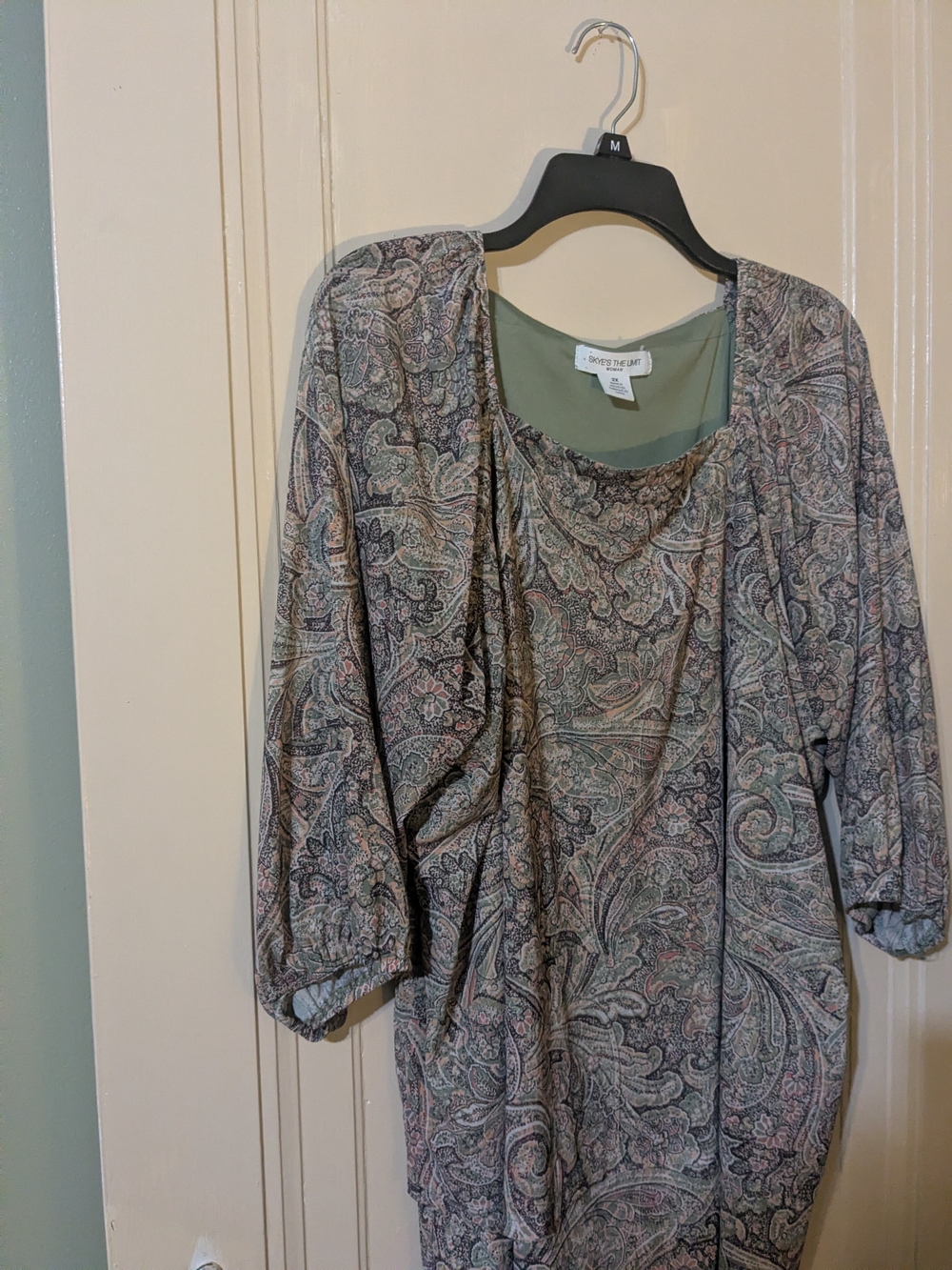 Paisley Scoopneck Blouse - Sage Multi